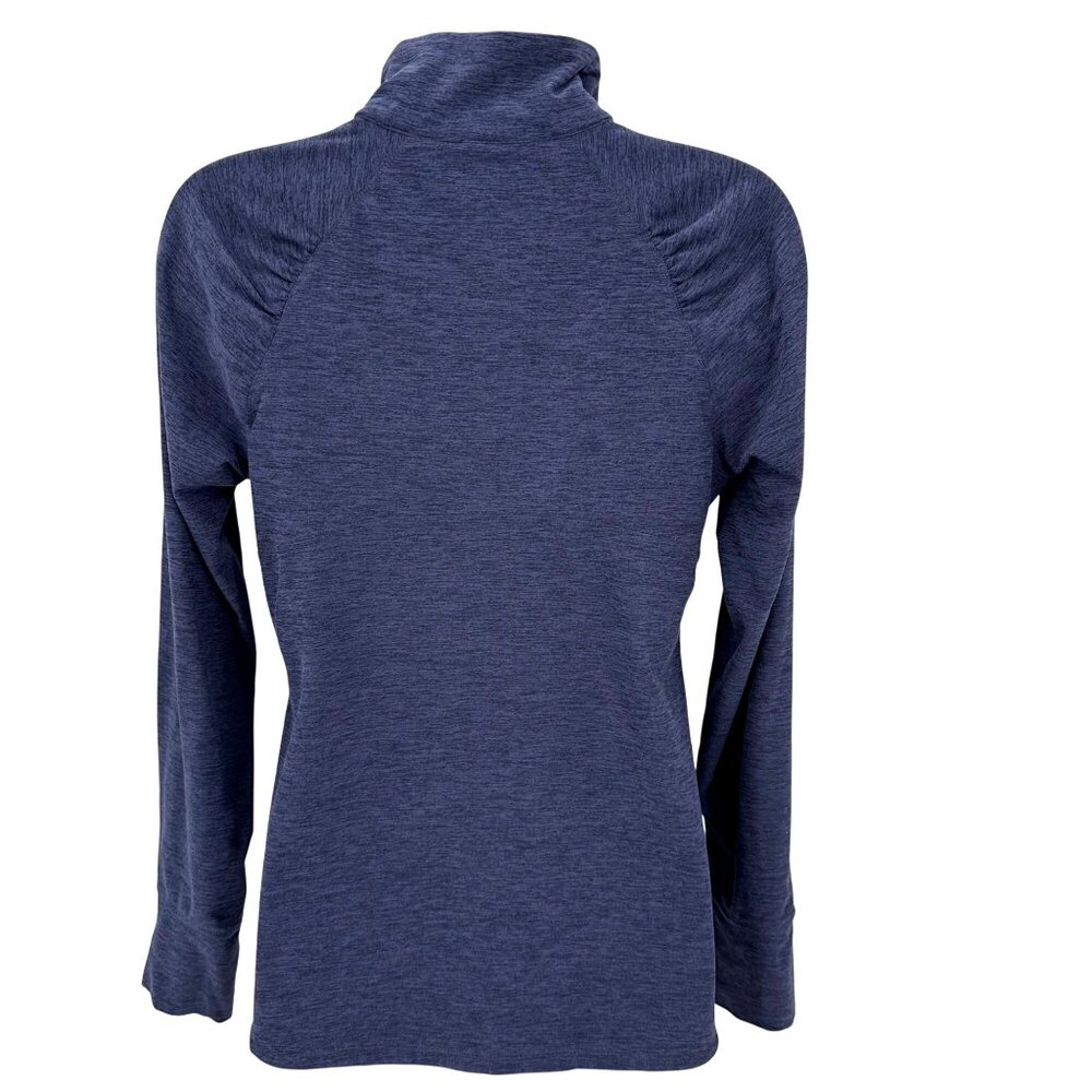 Apana Womens Heathered Blue1/4 Zip Pullover Lightweight Long-Sleeve Top S - Picture 4 of 12